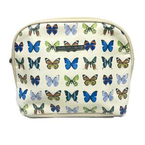 Tender Love + Carry Cosmetic Bag Butterflies Travel Makeup Tote Colorful Blue